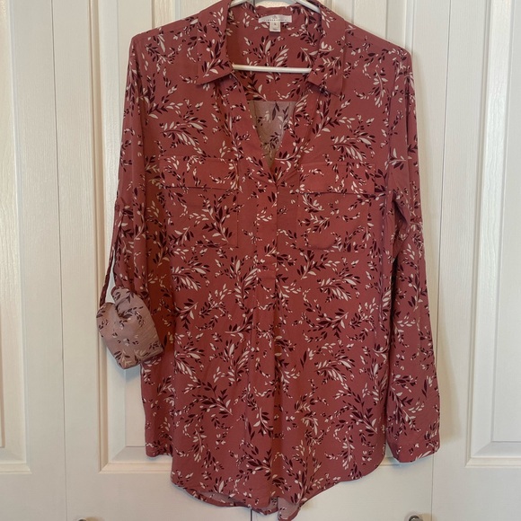 Camber & Grace Floral Roll-Sleeve Blouse Size L - Picture 1 of 3